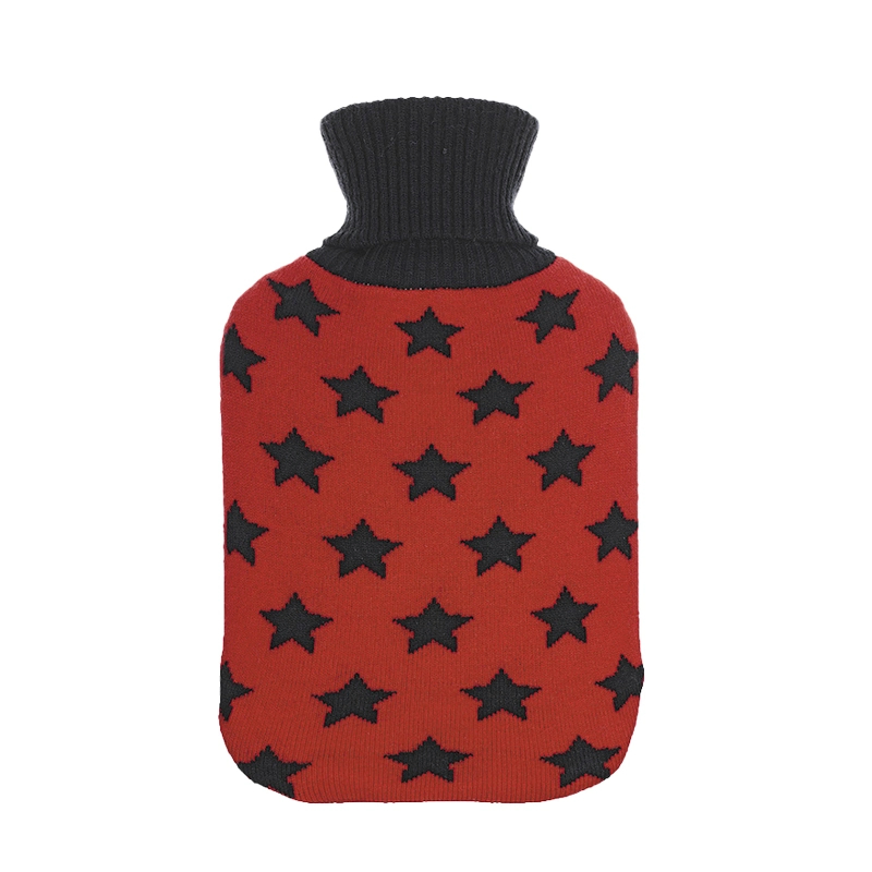 Fashion Popular Acrylic Star Jacquard Winter Outdoor Knit Hot Water Bottle Cover Bag Cover