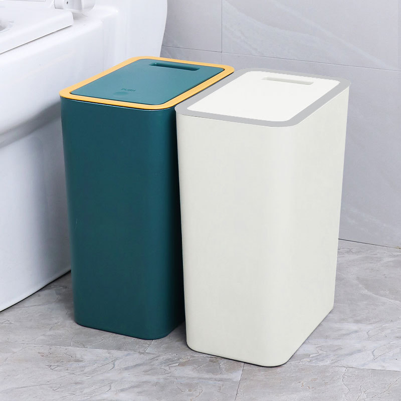 Slim Small Trash Can Bathroom Garbage Can with Pop-up Lid