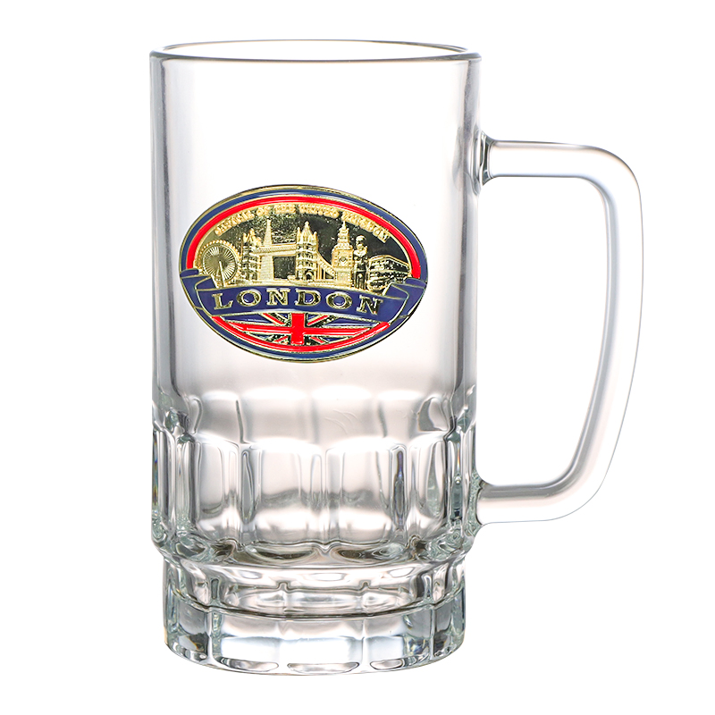 Wholesale Customizable Engraved Logo Glass Beer Mugs with Handle