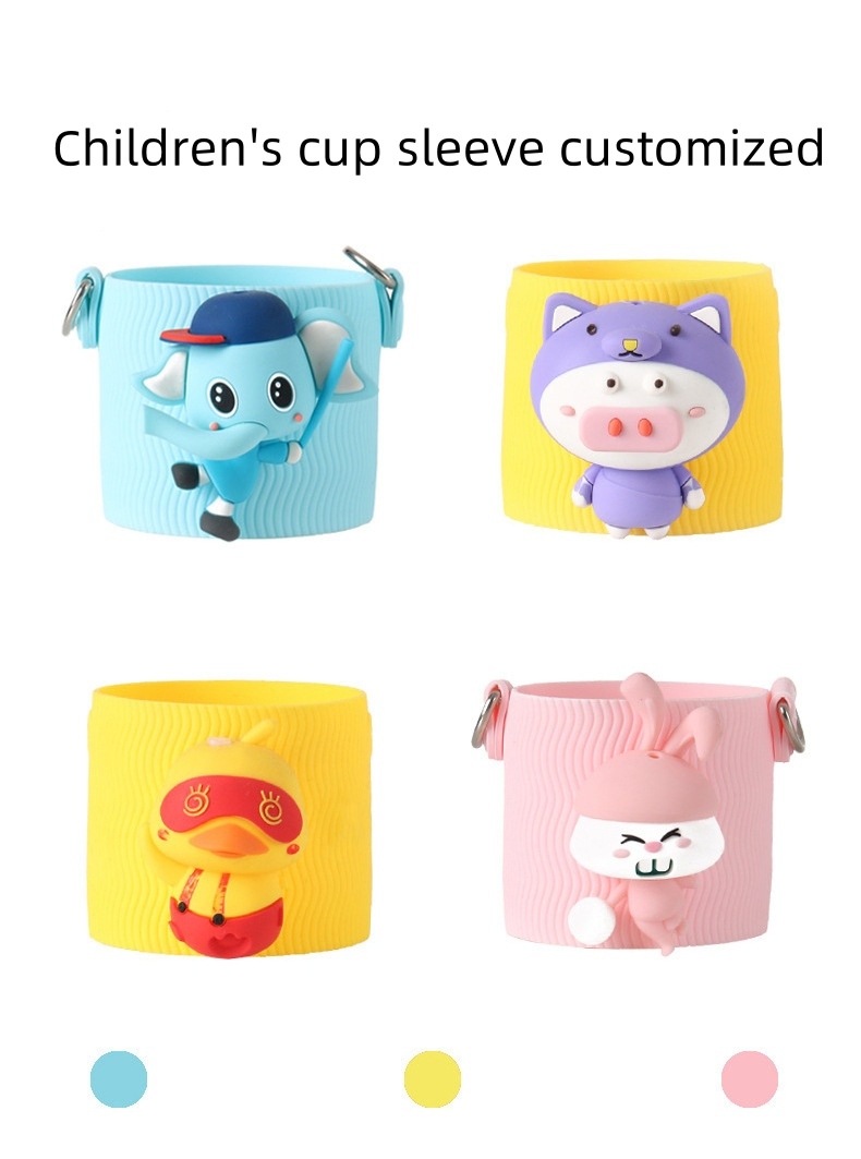 Kids Silicone Bottle Sleeves Heat Resistant