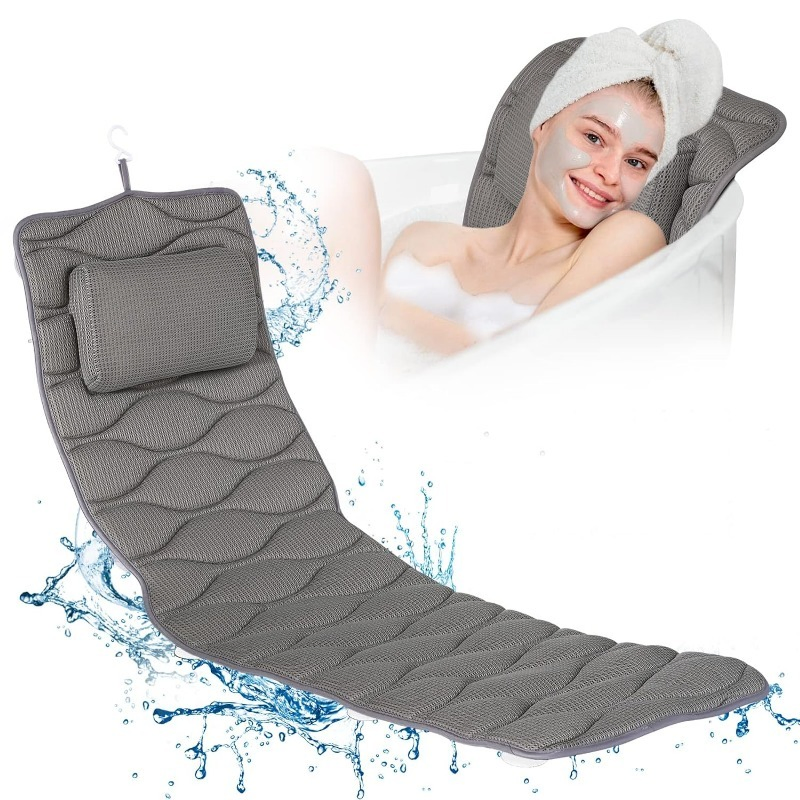 Factory Direct-Sale Full Body Non-Slip Suction Cups 5D Air Mesh Bathtub Pillow