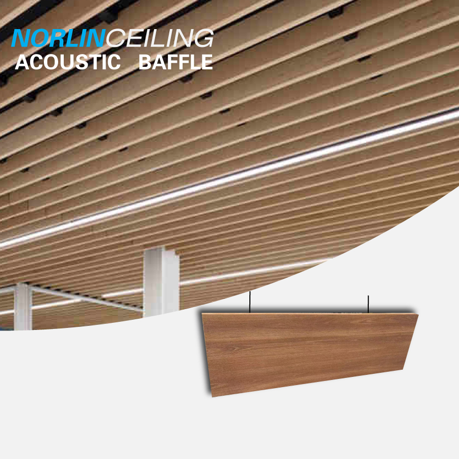 Decorative Hanging Ceiling Panels Sound-Absorbing Acoustic Baffles