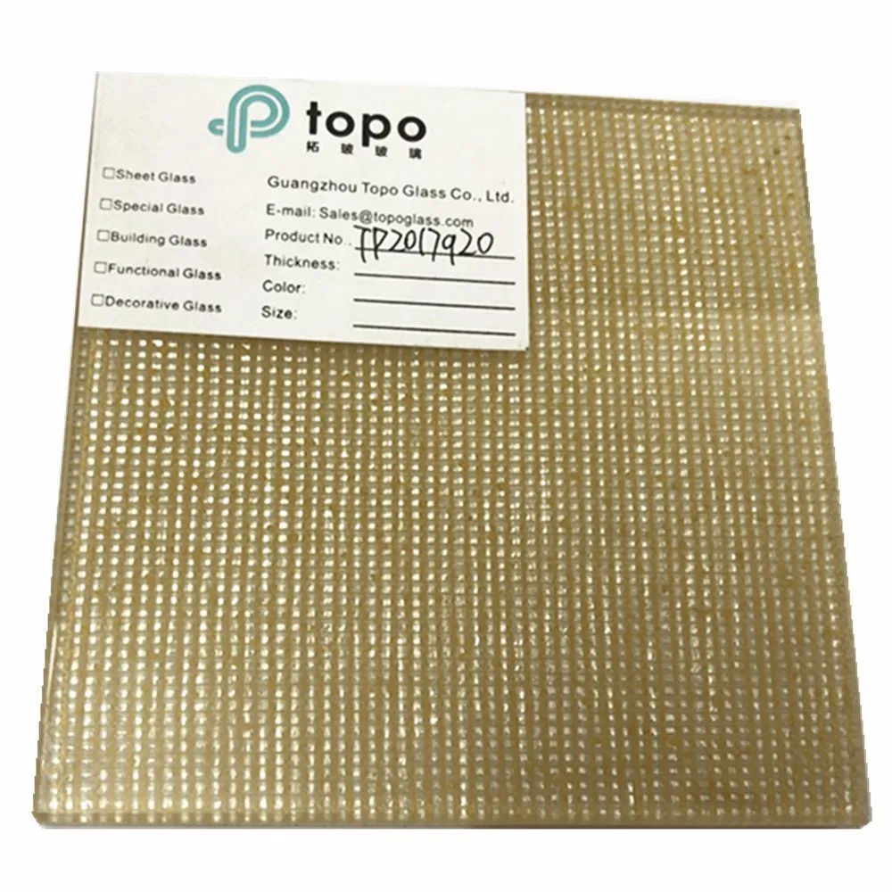 5mm+5mm Tempered Laminated Wire Glass for Interior Decoration (PLW-TP)