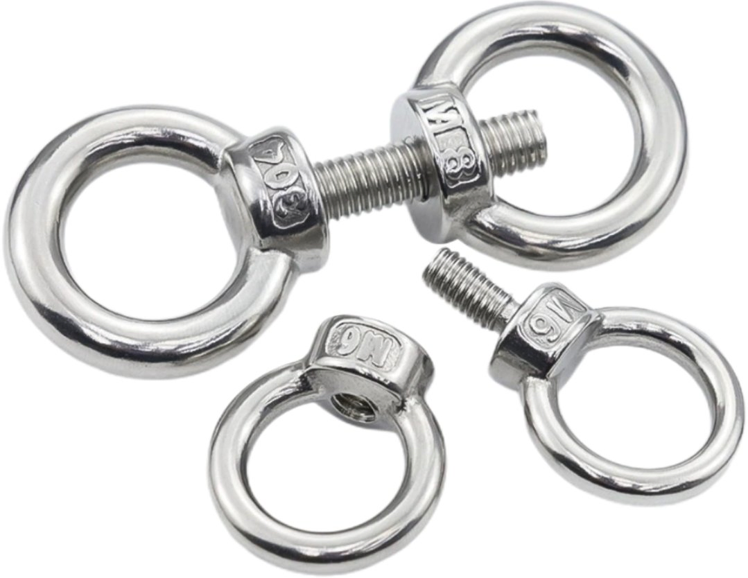 DIN580 M3 Forged Lifting Rigging Eye Bolt Anchor 316 304 Stainless Steel Brass Eye Bolt