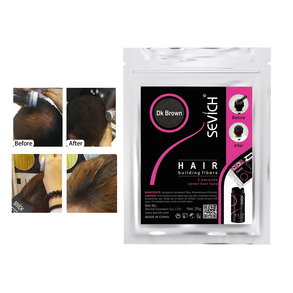 Private Label Keratin Refill Bags Hair Fibers for Thinning Hair and Bald Men
