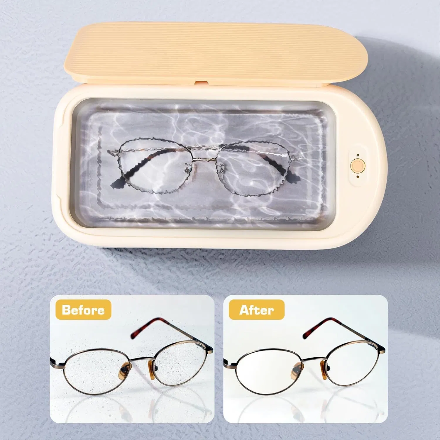 Large-Capacity Portable Ultrasonic Cleaner for Jewelry Glasses