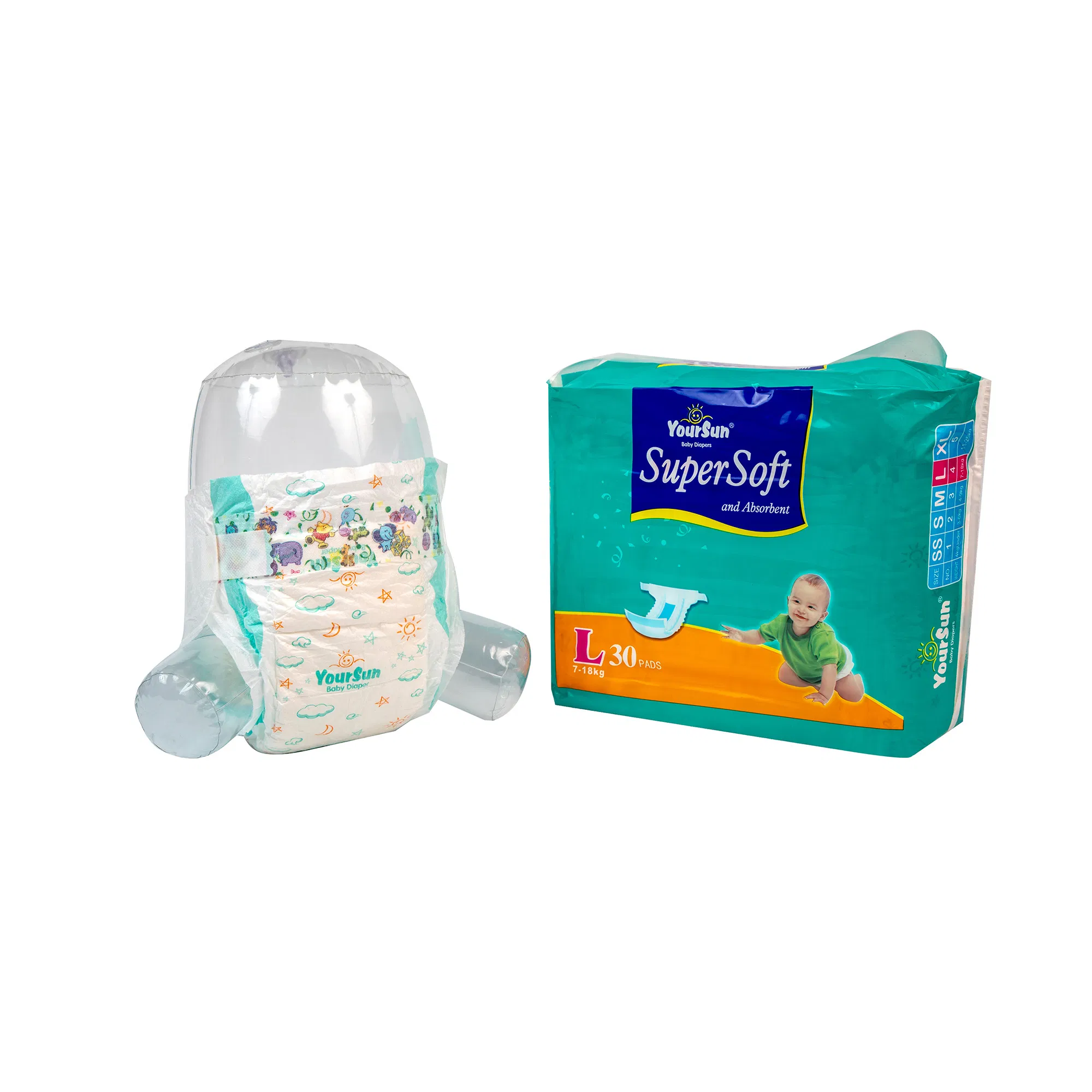 Factory Disposable Baby Diapers Unique Waistband Elastic Yoursun Brand