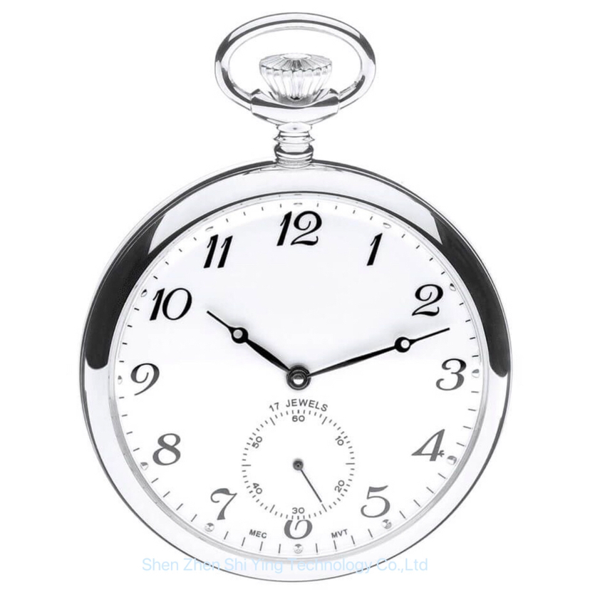 Custom Gents Classic Mechanical Skeleton Pocket Watch with Chain