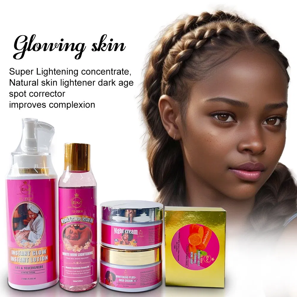 Effective Whitening Acne Skin Care Set for Caramel Skin Private Label Brightening Hydrating Natural Herbal Carotene Skin Care Sets