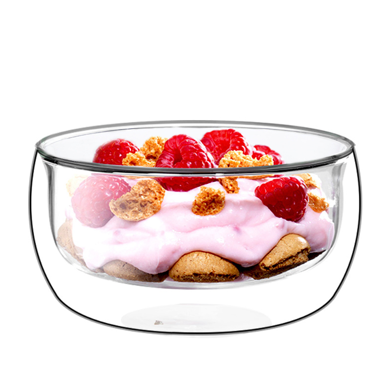 Anti-Scald Double Wall Glass Bowl Heat Insulation Tableware