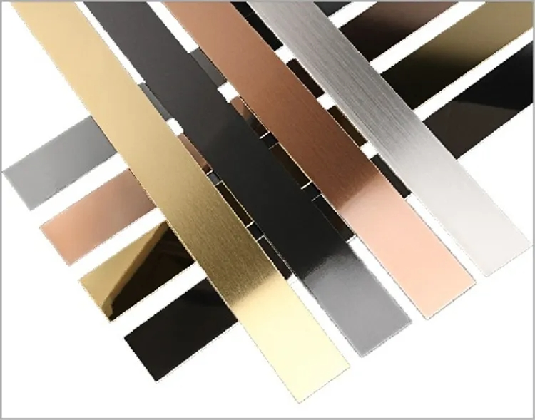 Golden Stainless Steel Strip Flat Self-Adhesive Tile Trim