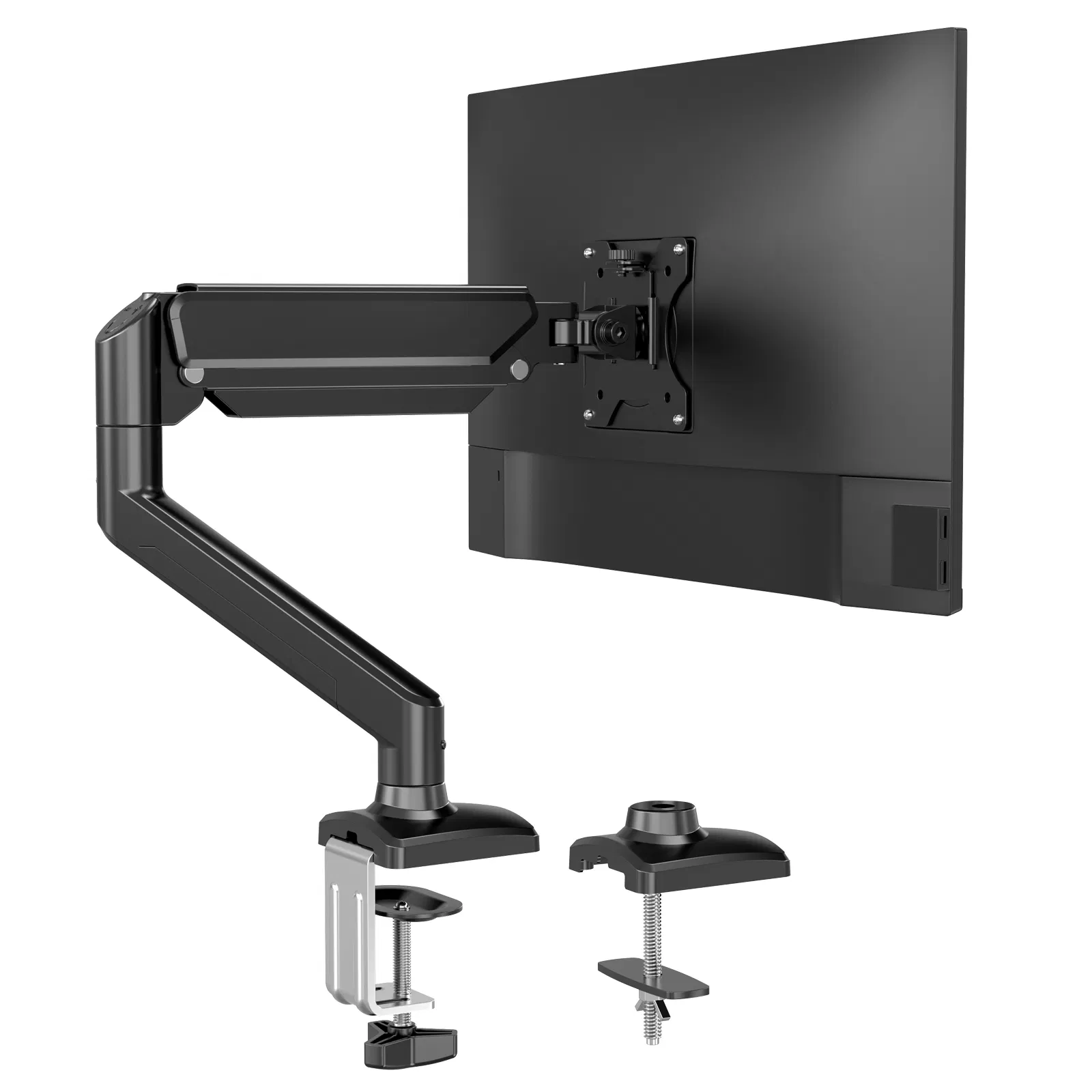 Ultrawide Heavy Duty Desk Mount Adjustable Single Gas Spring Monitor Stand Arm for 35 Inch Screen Computer Monitor Stand