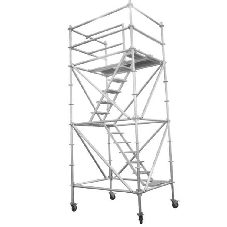 Steel Staircase Complete with Landing & Handrails for Ringlock Scaffolding Tower