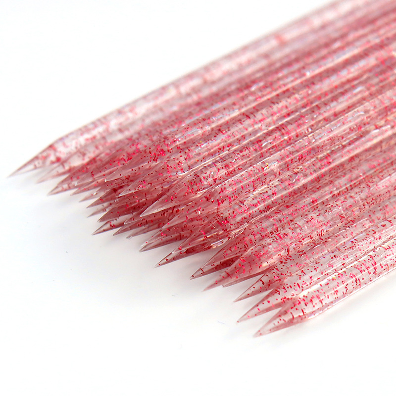 100PCS/Bag Crystal Cuticle Pusher Sticks Disposable Dead Skin Removal Manicure Pedicure Cuticle Cleaning Stick for Salon Use