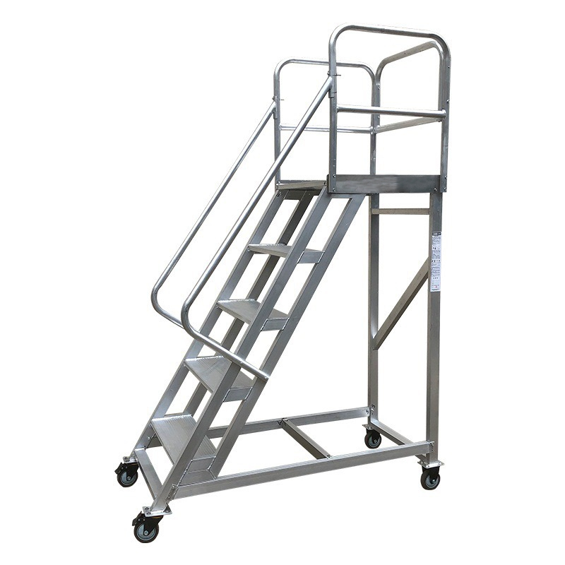 Building Tools Mobile Platform Ladder Aluminum Ladder with Handrails