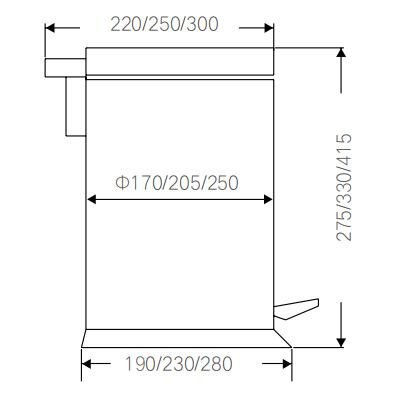 Мусорное ведро с педалью из нержавеющей стали 430, 3л