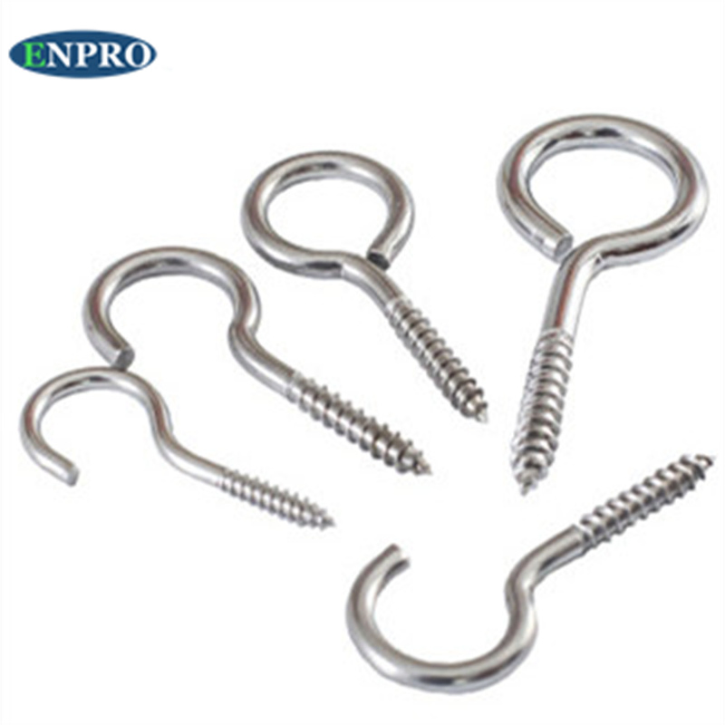 China Custom All Size SS316 Lag Snake Open Eyes Hook Pins Screw Long Metal Stainless Steel Welded Sheep 45mm M8 Eye Screws