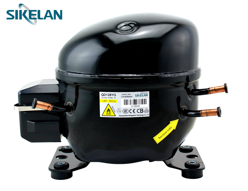 Sikelan R600A 220V Hermetic Refrigeration Part AC Motor Compressor for Freezer Fridge Refrigerator Cooler Qd128yg