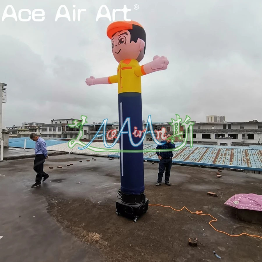 3mh Inflatable Little Character Sky Air Dancer Salute Boy with Peaked Cap for Events Party and Advertising