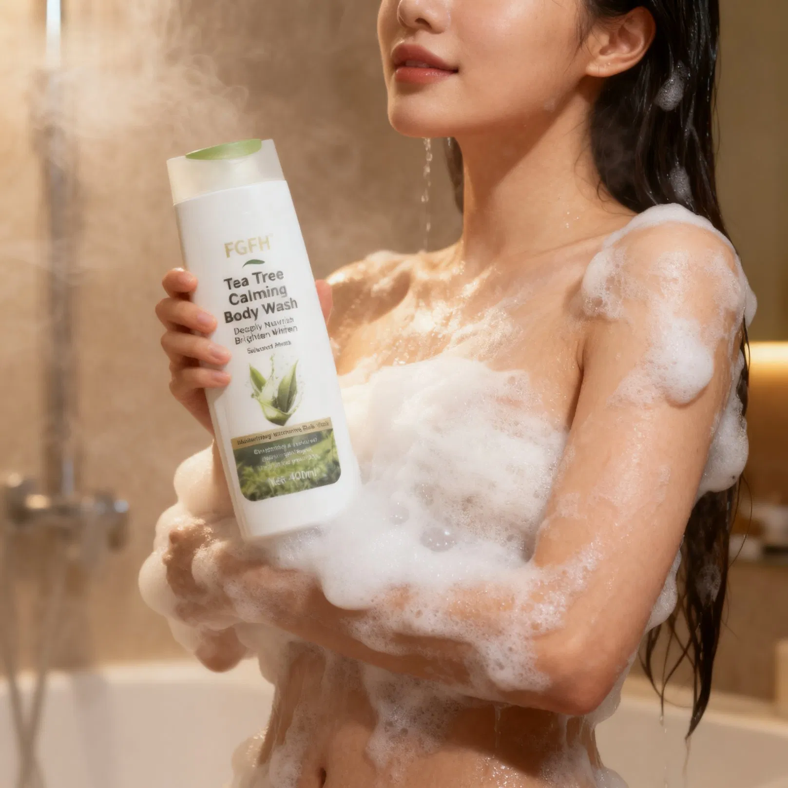 Wholesale Bubble Bath Custom Private Label Body Wash Shower Gel Bath Tea Peach Rose Aloe Vera Shower Gel