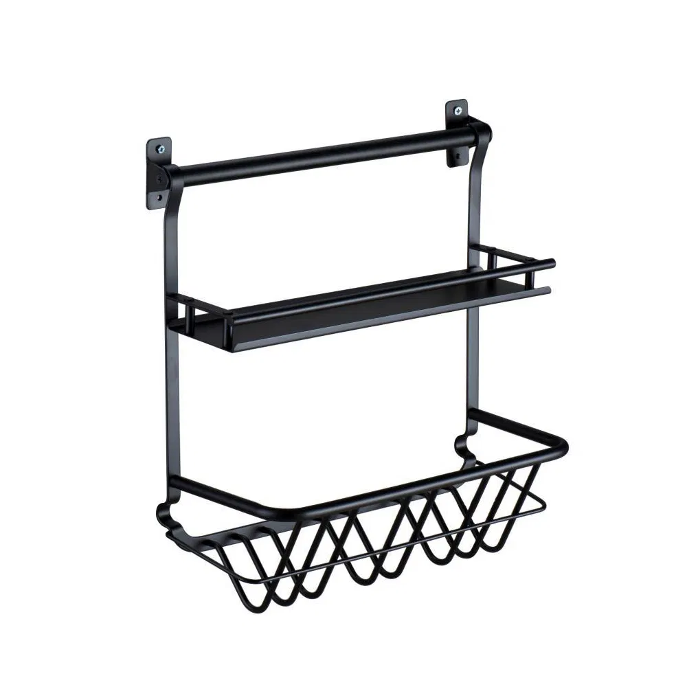 Настенная полка для крышек и приправ ZOOKV, черная