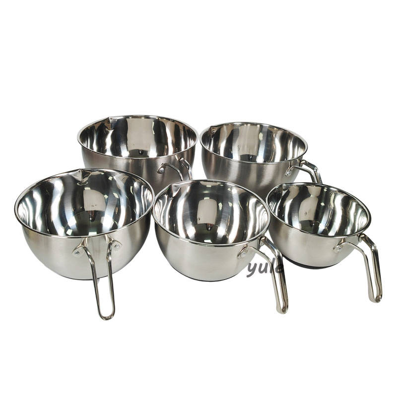 UK Hot Sale Kitchen Accessories Cooking Utensils Grey Non Slip Bottom PE Lid Stainless Steel Serving Bowls Mixing Bowls