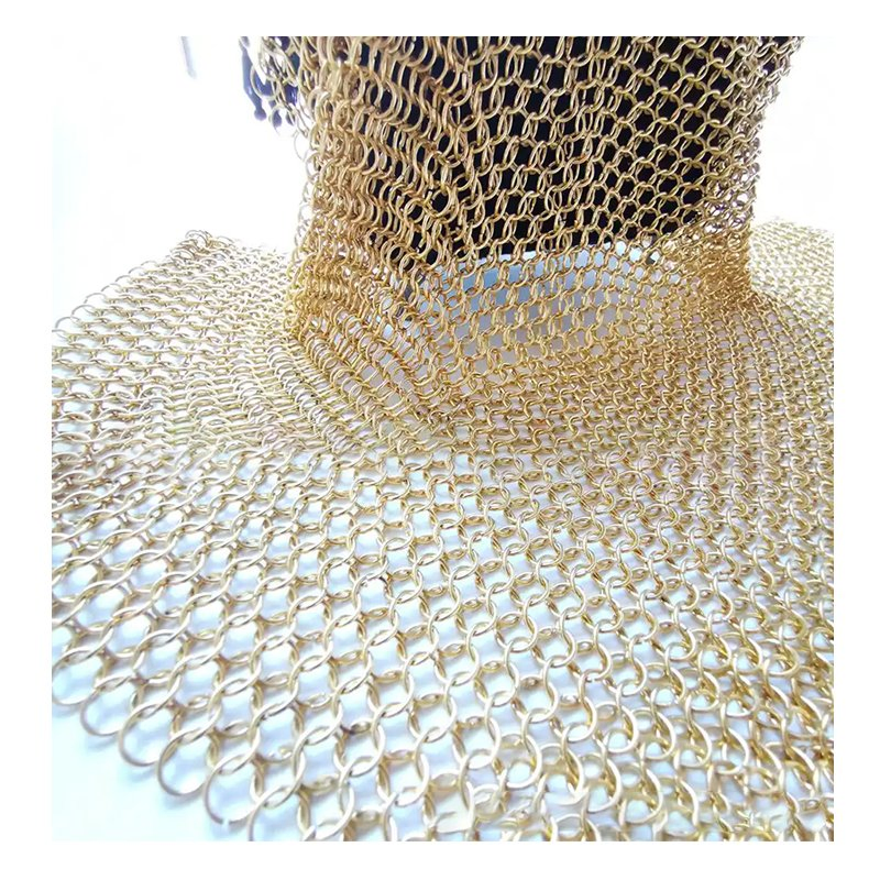 Ring Mesh Curtain /Golden Stainless/Carbon Steel Metal Ring Mesh Curtain for Space Divider