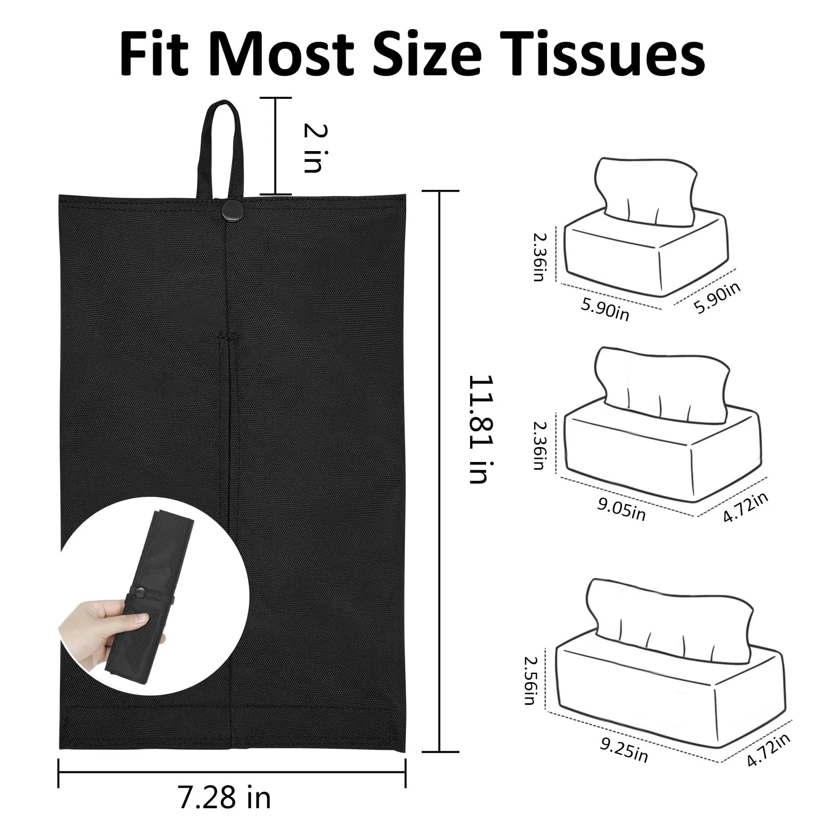 Reusable Tissue Holder Travel Cover Napkin Holder Storage Rectangle Hanging Tissue Box