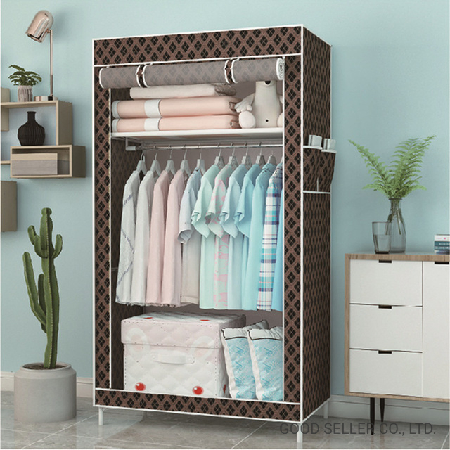 Wholesale DIY Non-Woven Fabric Adjustable Clothes Garment Storage Organizer Rack Closet