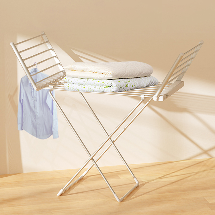 Sanipro Electric Clothes Dryer Folding Floor Standing Drying Rack X Shaped Temperature Heating Dehumidification Aluminum Hanger