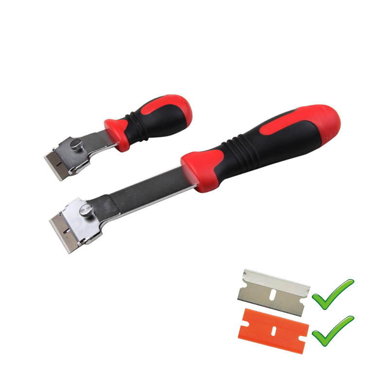 Cleaning Scraper Plastic Razor Scraper with Plastic Blades and Metal Blade Set