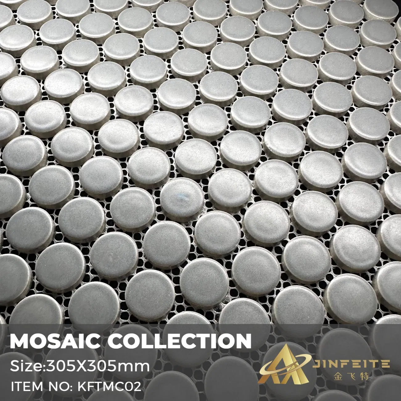 Smokey Grey Matt Surface Ceramic Mosaic Withe Mesh Backed Best Price 300*300mm