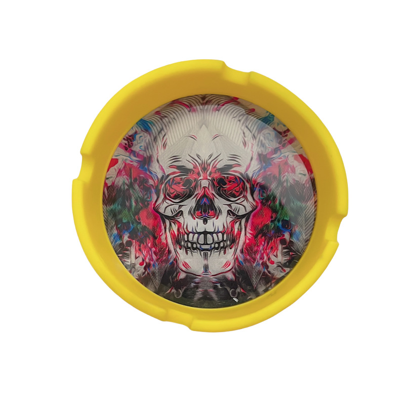 Printed Logo Office Home Use Resistant Falling Anti-Scalding Easy Clean Silicone Ashtray