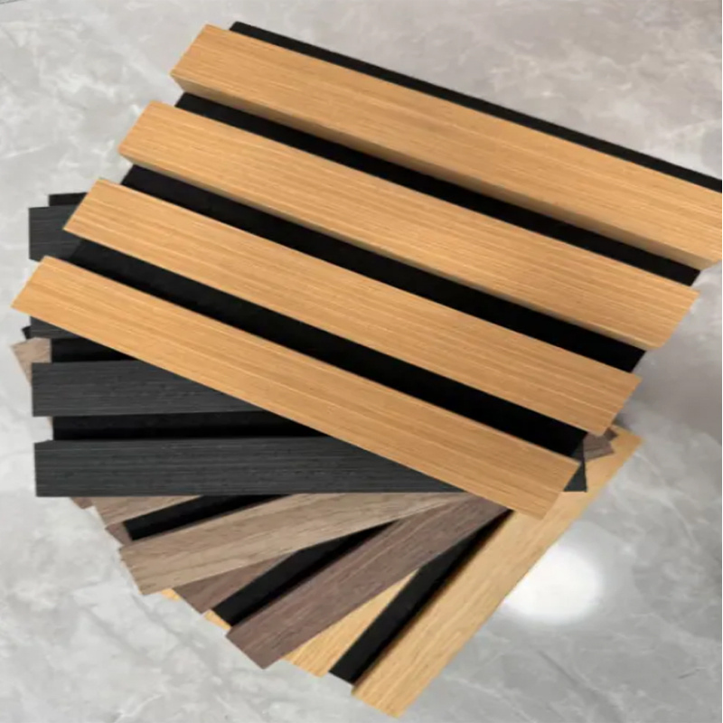 Fire Resistant Acoustic Wall Panels Wood Acoustic Panels Slat Wood Absorbing Wall Panels