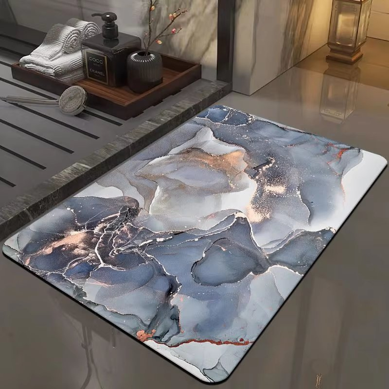 Non Slip Marble 3D Washable Disposable Diatomite Mud Anti Skid Bathroom Floor Mat