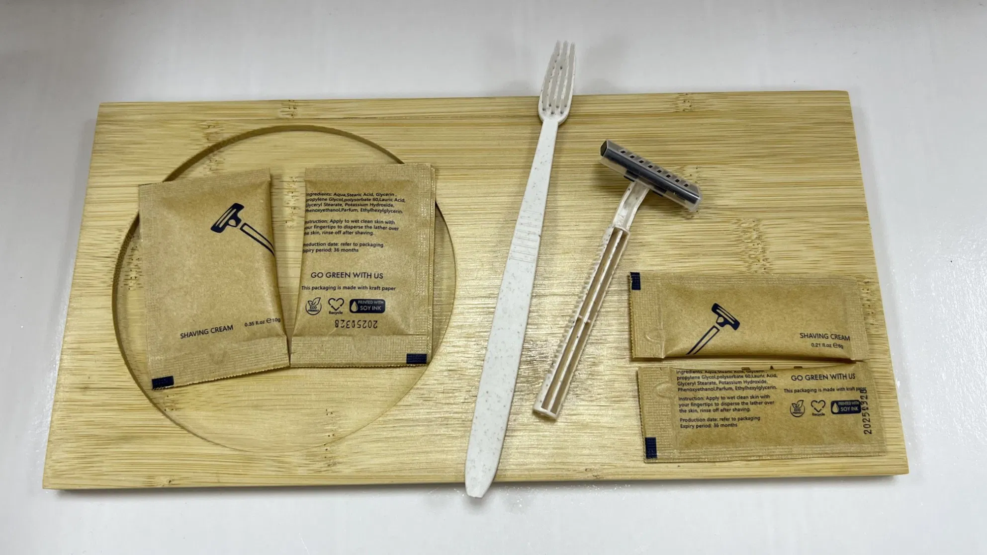 Hotel Shaving Kits with Shaving Cream/Soap/Eco Friendly Kraft Paper Hotel Amenities