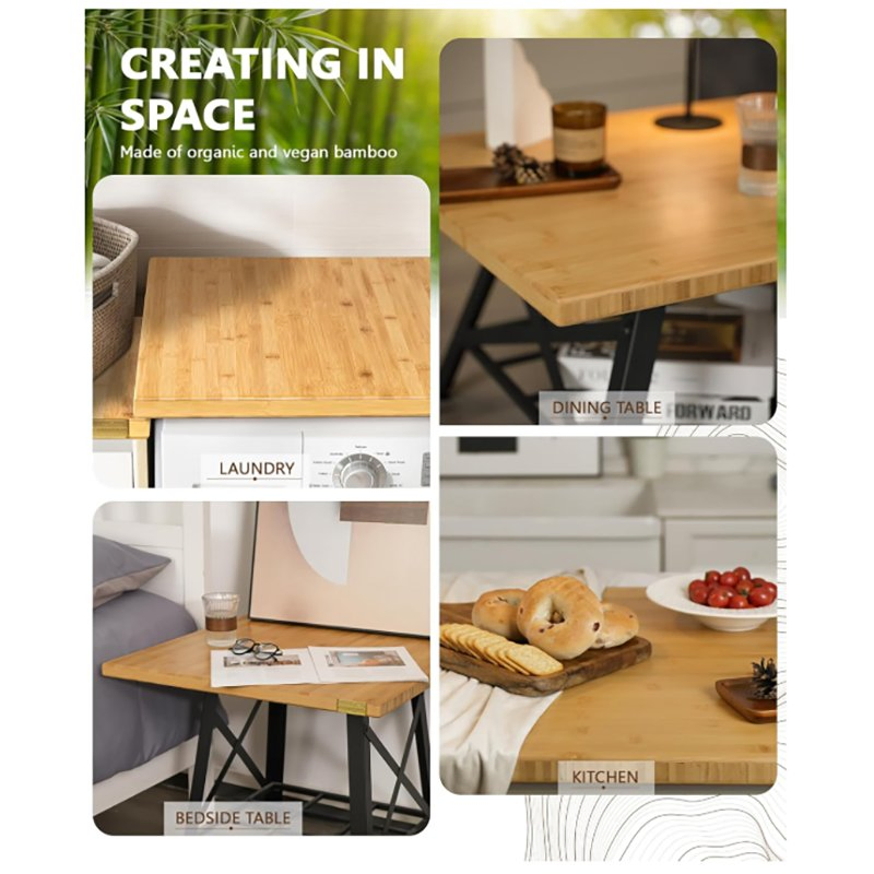 Bamboo Butcher Block Countertop Waterproof Multi-Use Table Top