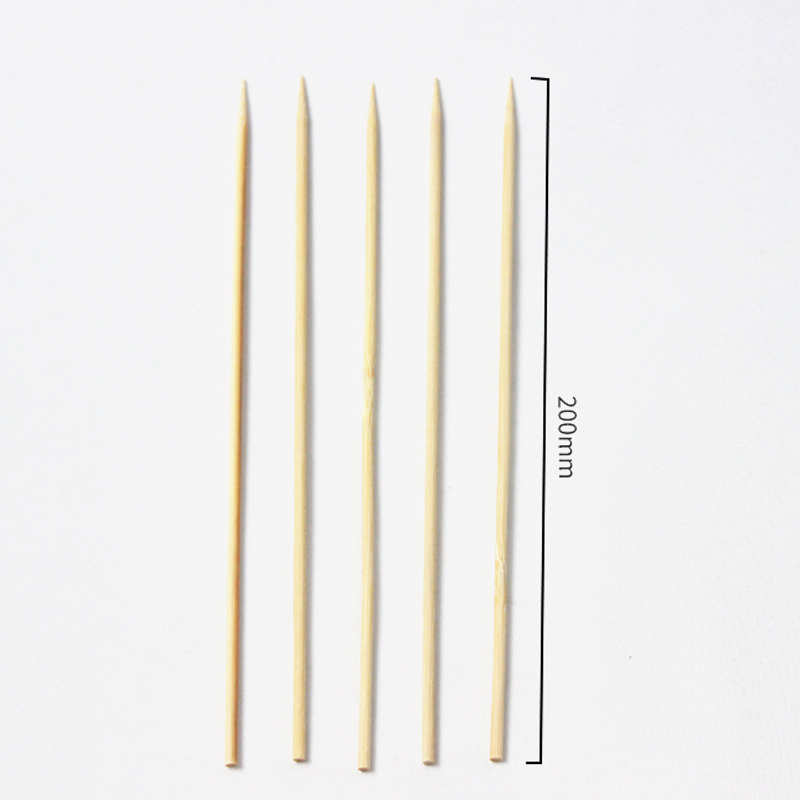 Disposable Biodegradable Simple Style Design Natural Environmental 200mm Bamboo Stick for BBQ