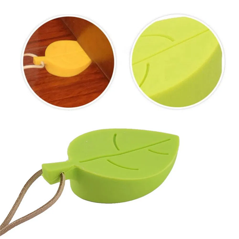 Creative Leaves Shape Silicone Door Block Children Anti-Folder Hand