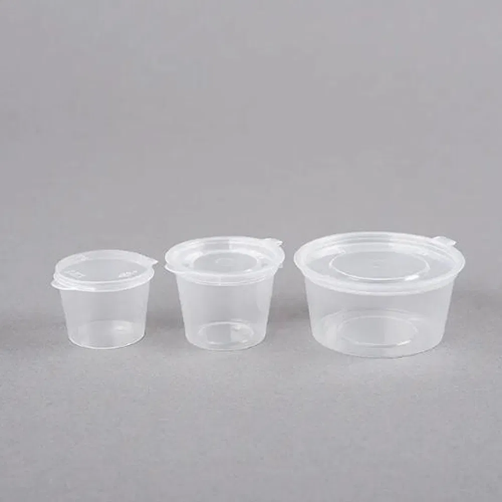 High Quality Wholesale Disposable Plastic Ice Cream Jelly Cooked 5oz Food Container PP Sauce Cup with Cover