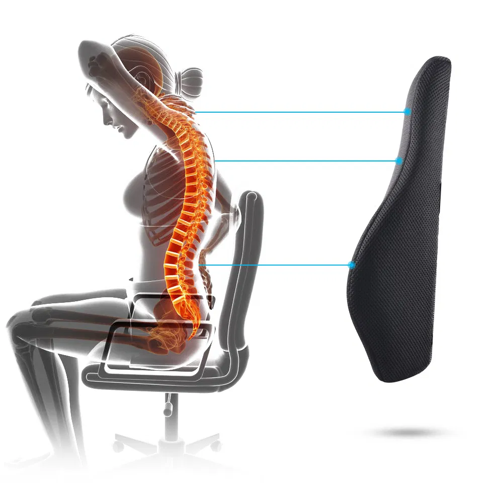 Custom Brand Embroidery Cushion Covers Memory Foam Lumbar Back Support Car Office Chair Seat Cushion