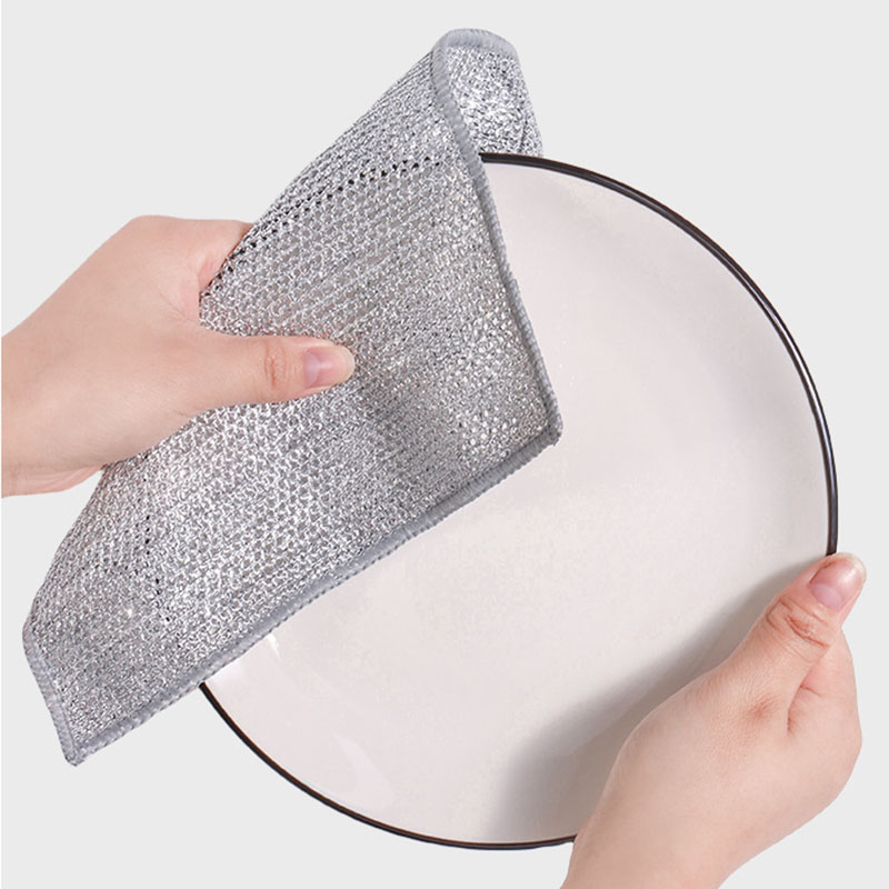 Esun Multipurpose Double-Layer Steel Wire Cleaning Cloth for Dishes