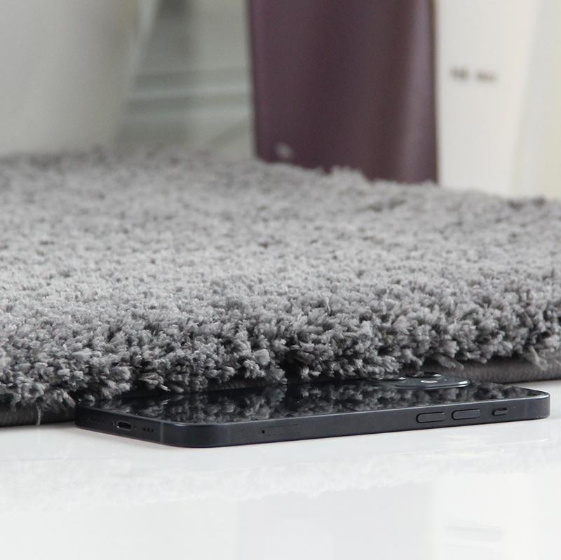 Confortable Touching Luxury Shaggy Bathroom Flocked Fabric Mat