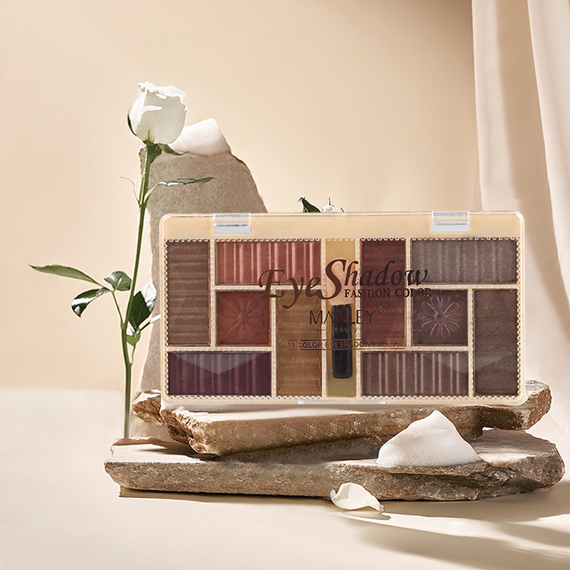 Seline Girl 10 Color Contour Highlighter Pearlescent Cosmetics Eyeshadow Palette