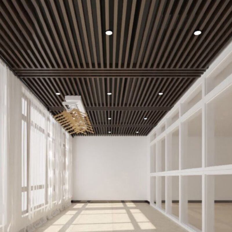False Ceiling Interior Decor Ceiling Tiles Board WPC Sheets Plastic Covering PVC Wood Grain Interior Suspended Ceiling