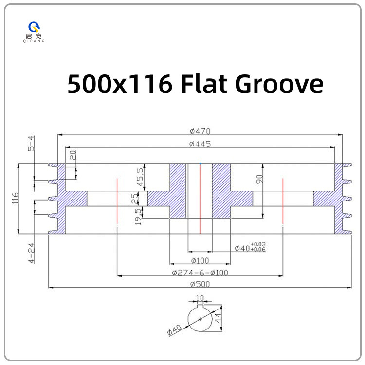 500X105/500X116/500X136/500X144 Sheave Pulley, Spray Ceramic Pulley Wire Guide Wheel, Lead Take Wheel