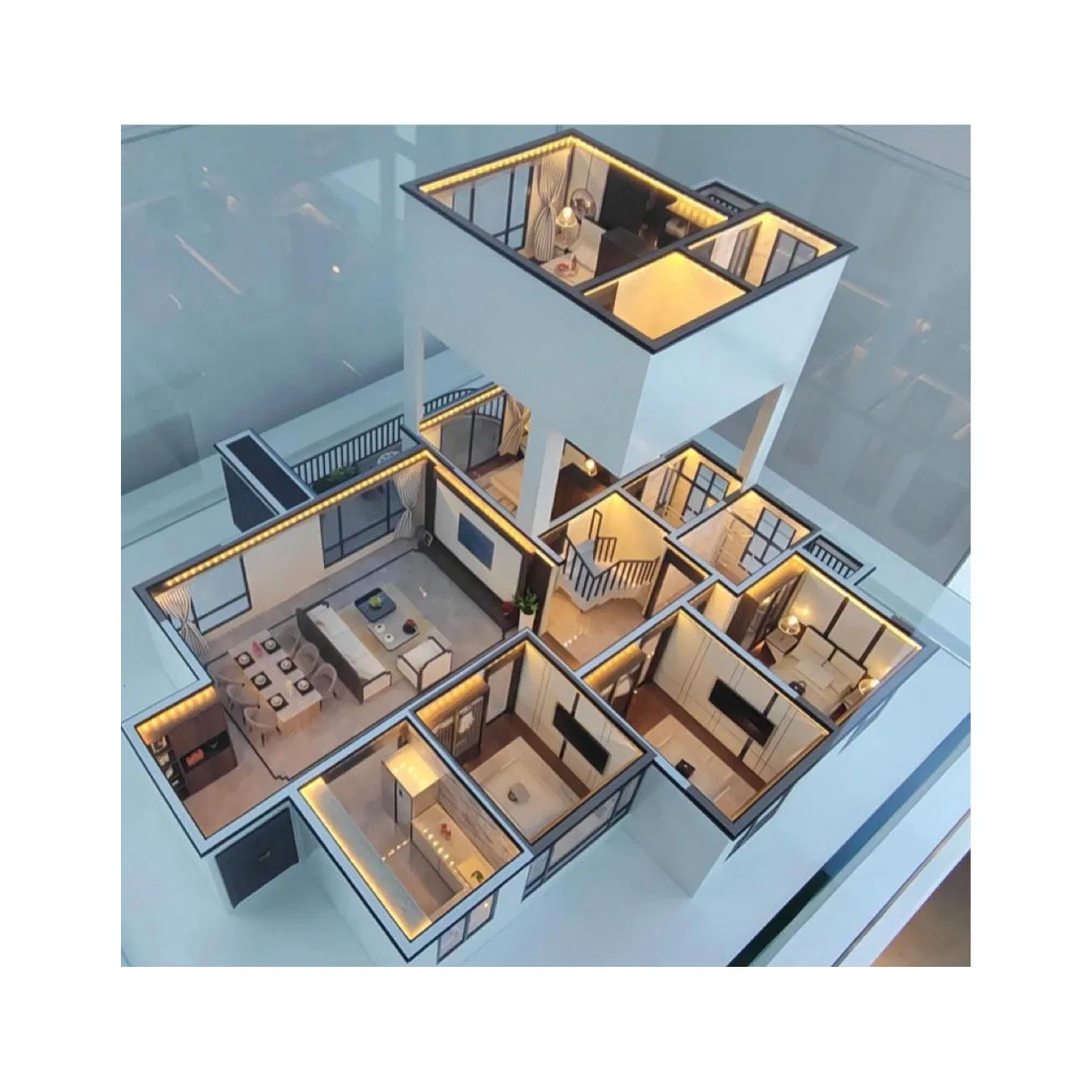 2025 Modern Customized Interior Layout Miniature Scale Model with Lighting Display