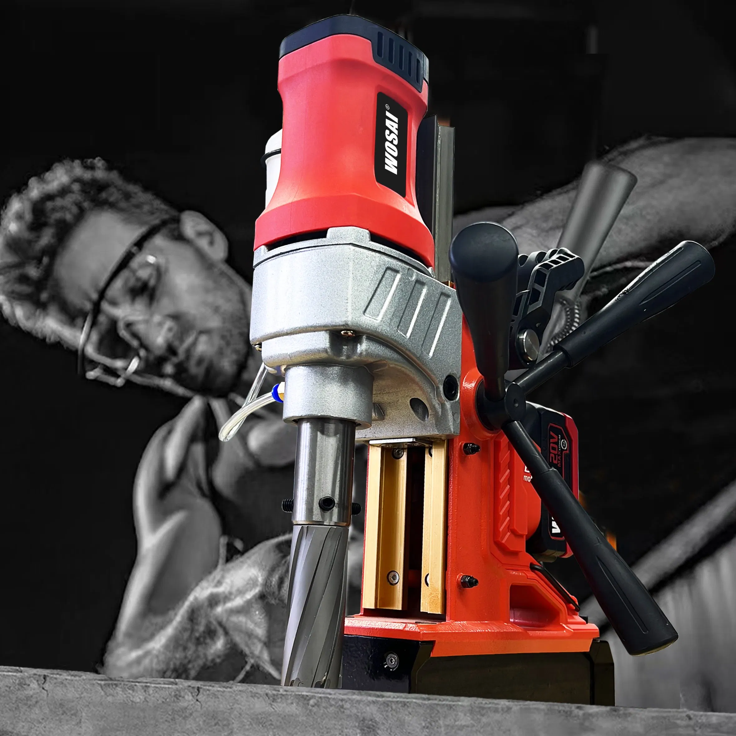 Wosai Portable Core Drill Machine Base 35mm Cordless Magnetic Core Drill 1100W