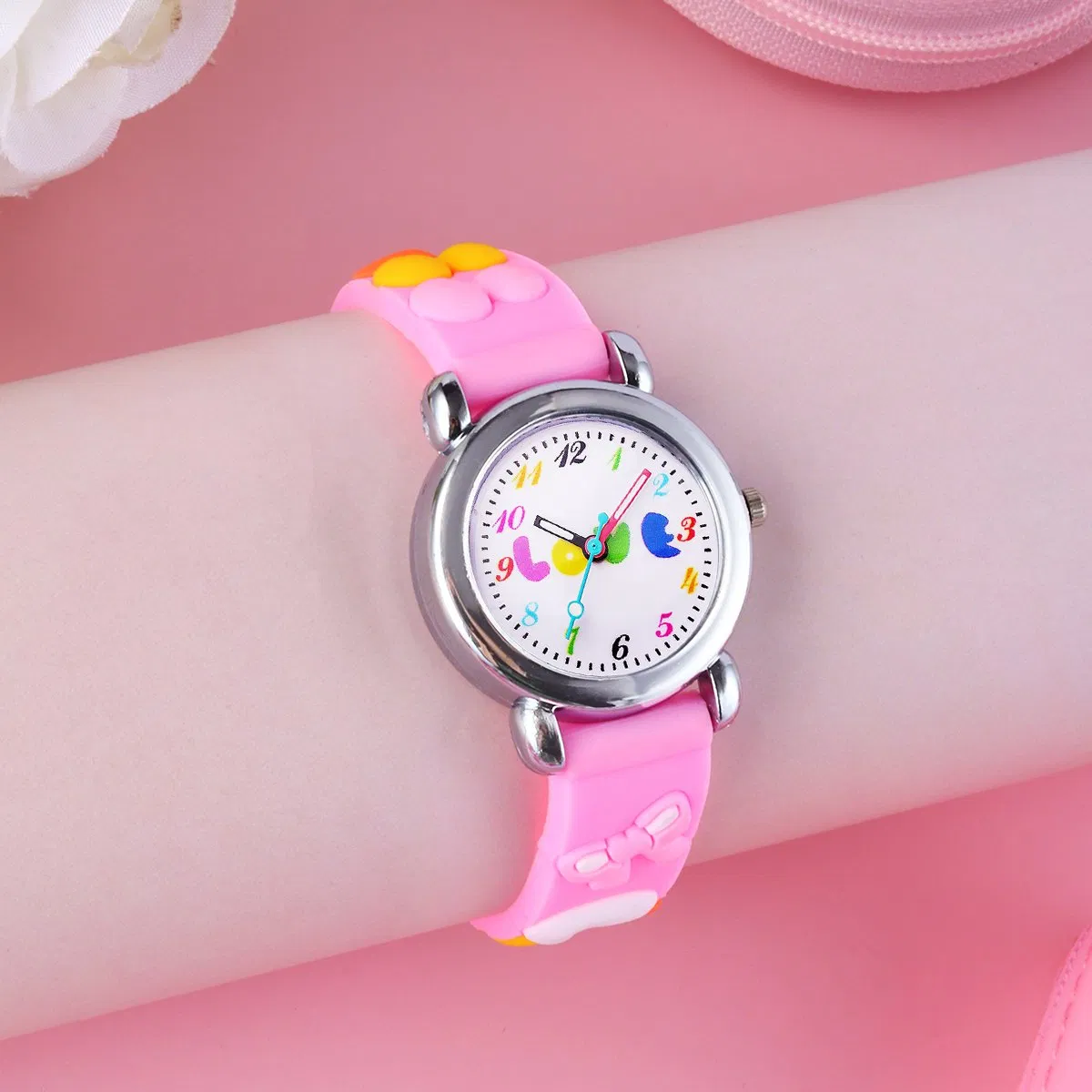 3-Piece Cartoon Silicone Colorful Children's Watch Set