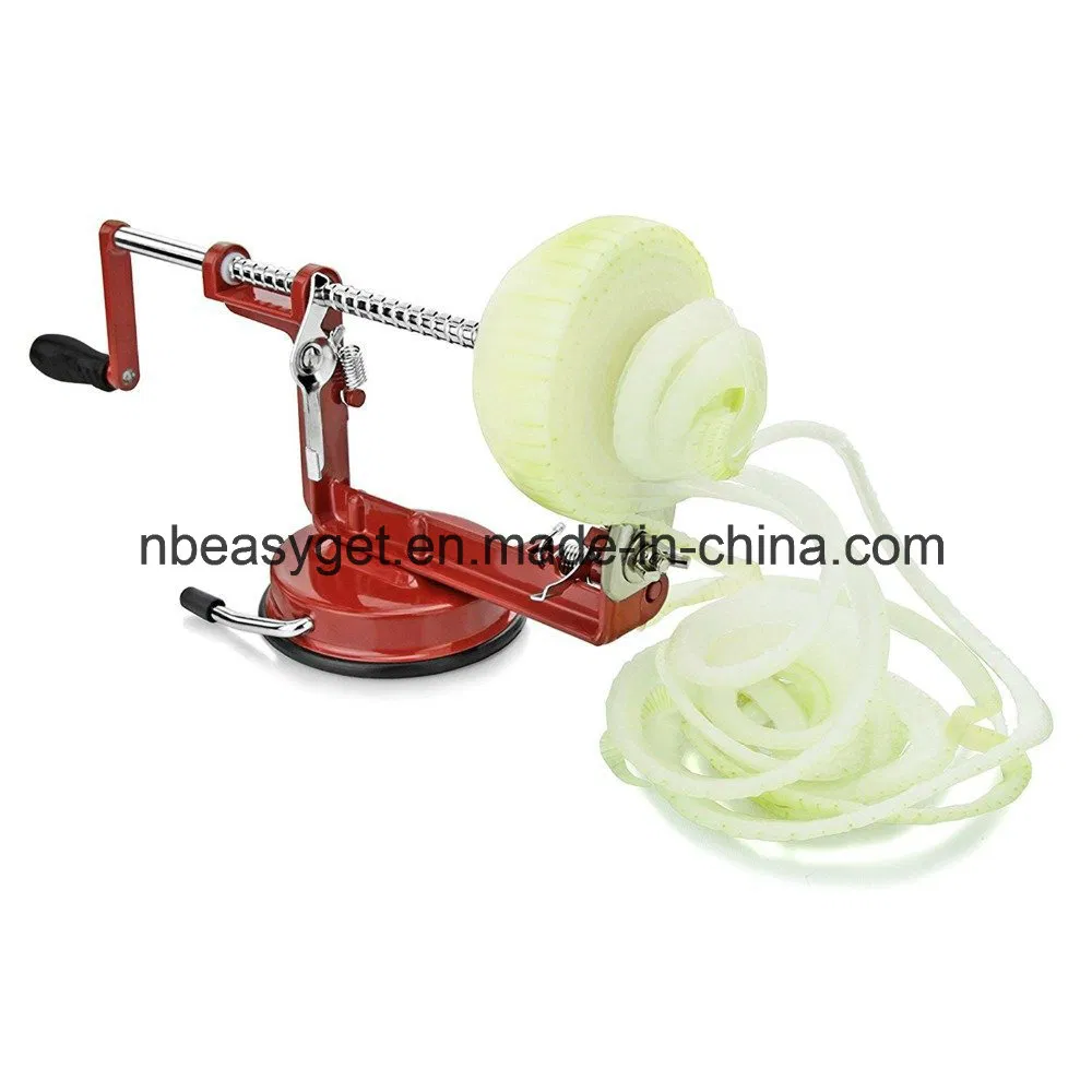 Apple Peeler Corer Slicer Machine with Vacuum Suction Base Cast Iron Rotating Spiralizer Apple Peeler for Countertop with Stainless Steel Blades Esg10159